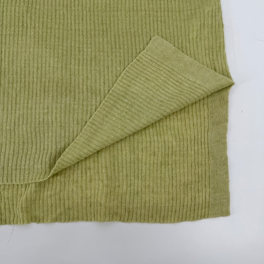 Eileen Fisher Organic Linen Tunic Crew Neck Canary Ribbed Short Sleeve XL - Picture 7 of 11